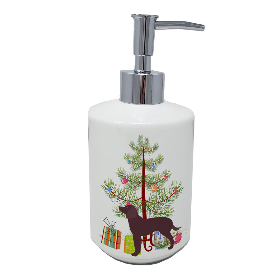 American Water Spaniel Merry Christmas Tree Ceramic Soap Dispenser Image 1