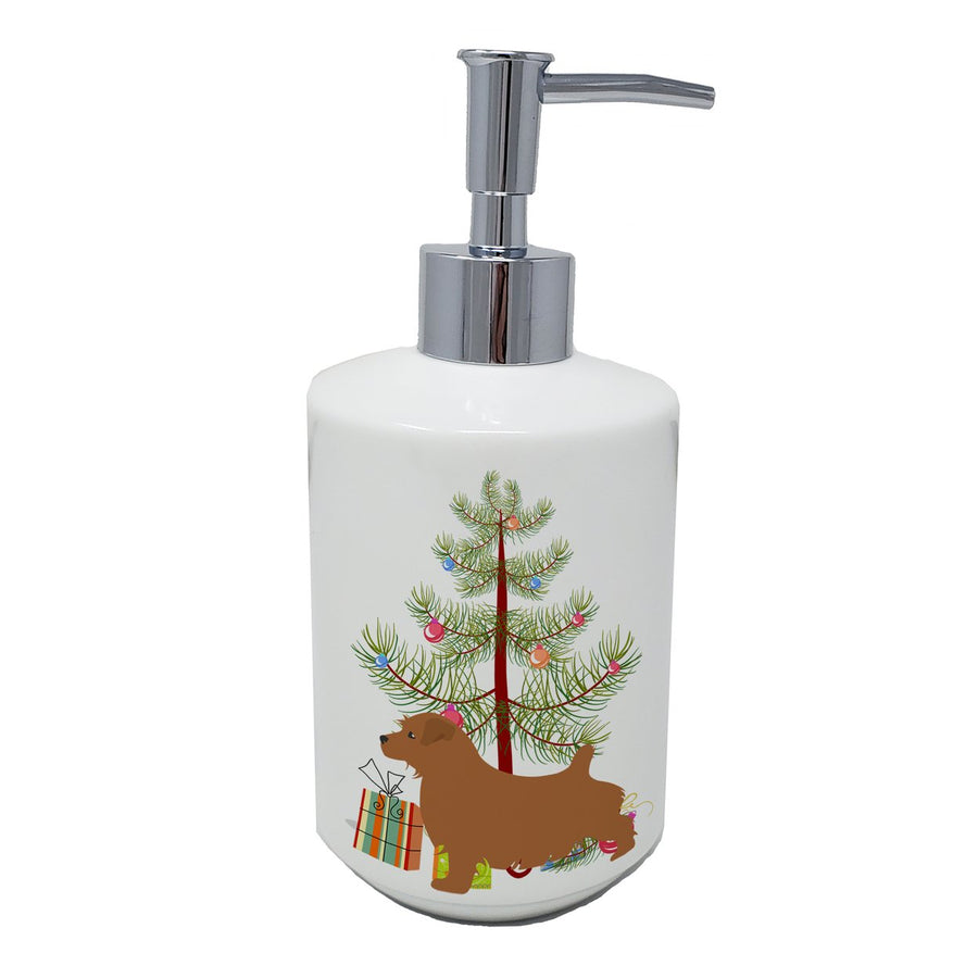 Norfolk Terrier Merry Christmas Tree Ceramic Soap Dispenser Image 1