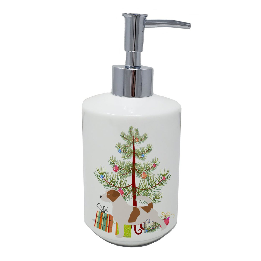 Jack Russell Terrier Merry Christmas Tree Ceramic Soap Dispenser Image 1