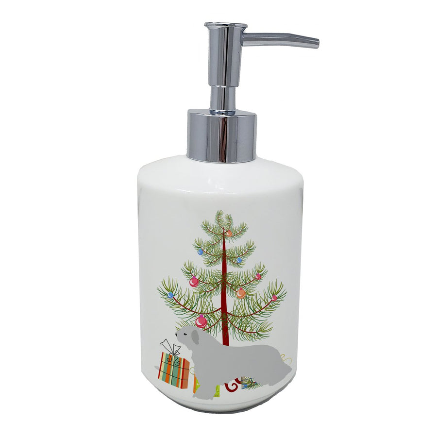 Spanish Water Dog Merry Christmas Tree Ceramic Soap Dispenser Image 1