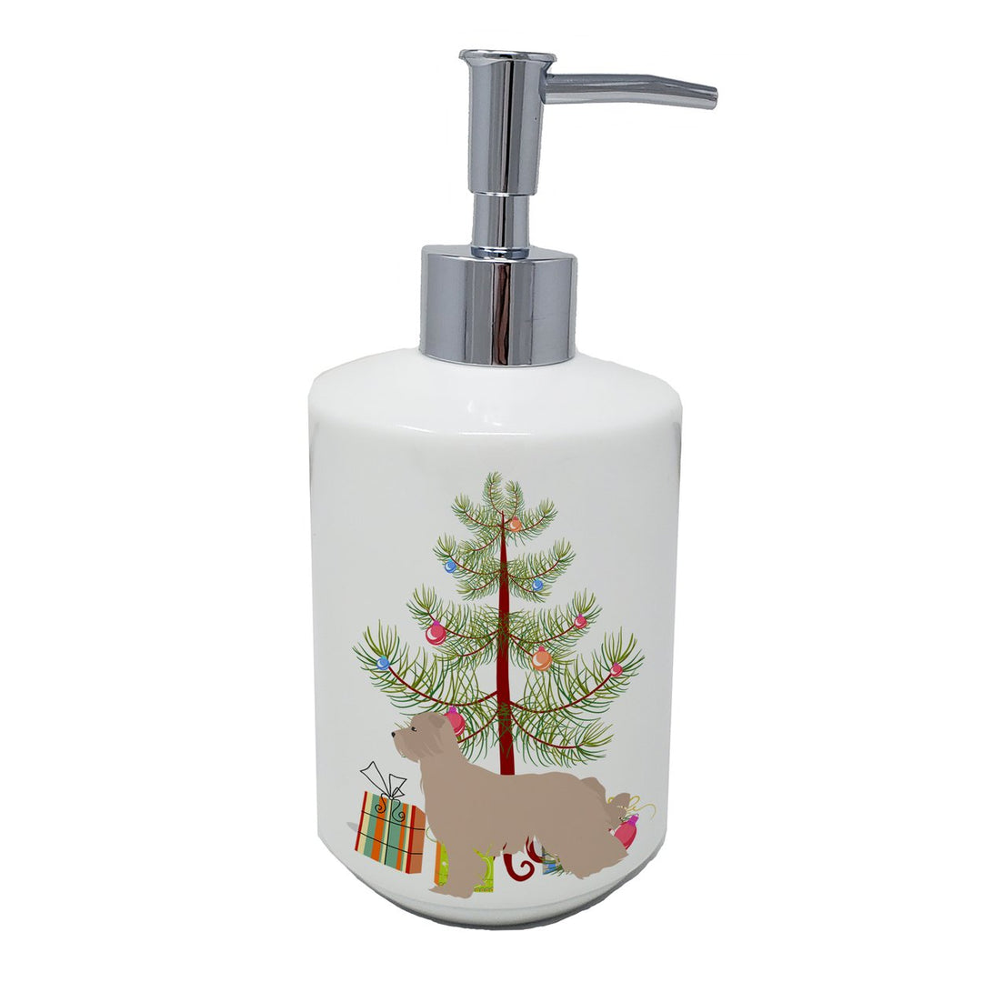 Pyrenean Shepherd Dog Merry Christmas Tree Ceramic Soap Dispenser Image 1