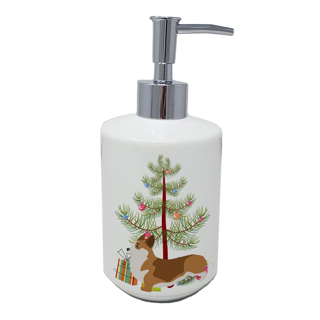 Corgi Merry Christmas Tree Ceramic Soap Dispenser Image 1