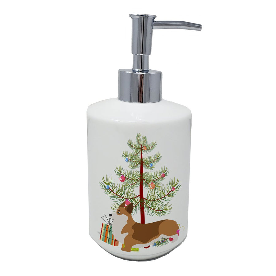 Corgi Merry Christmas Tree Ceramic Soap Dispenser Image 1