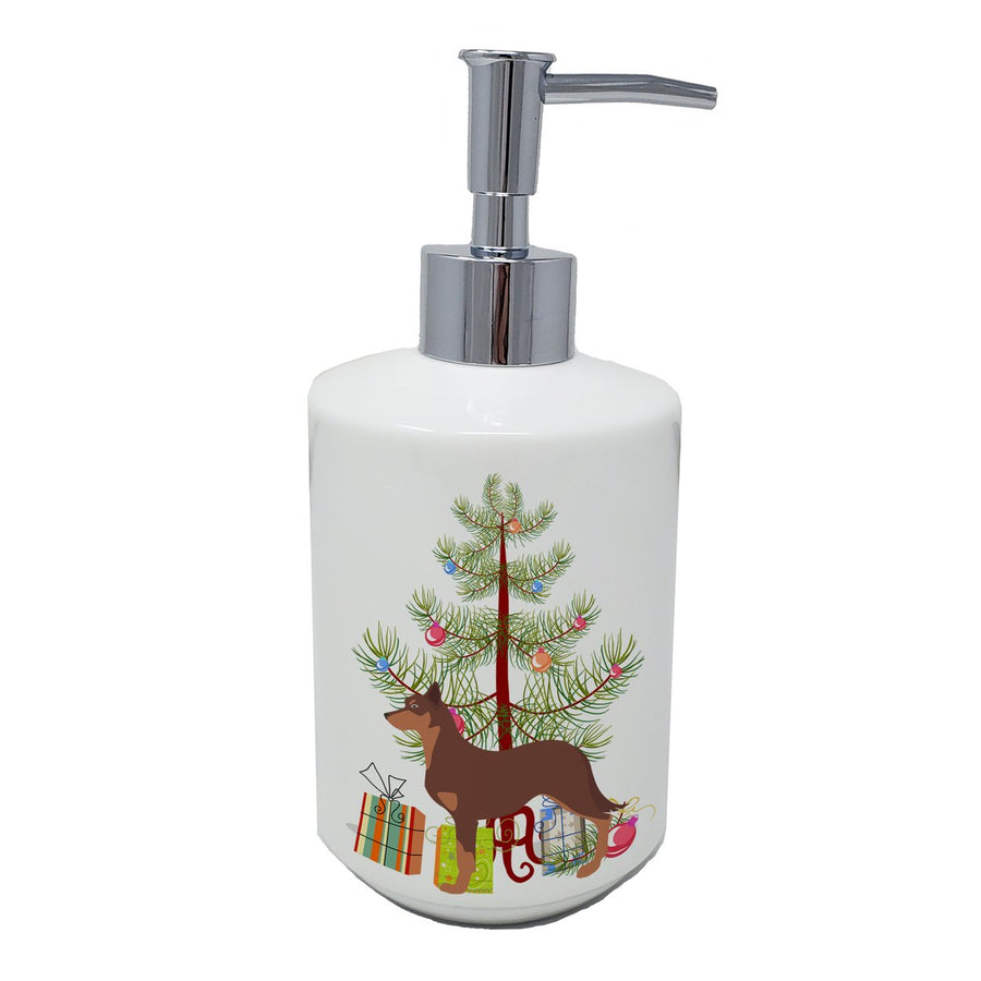 Australian Kelpie Dog Merry Christmas Tree Ceramic Soap Dispenser Image 1