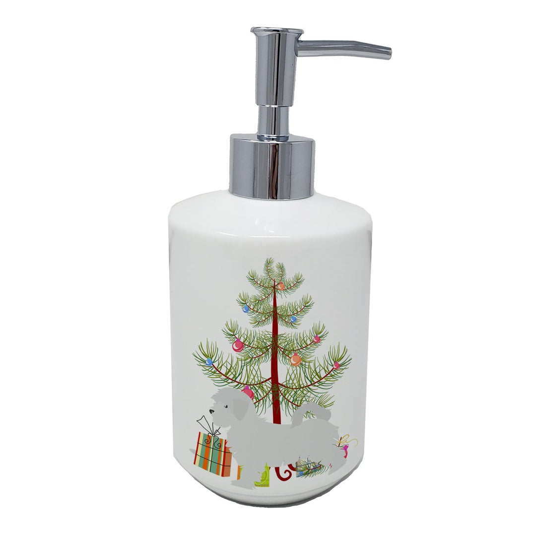 Maltese Merry Christmas Tree Ceramic Soap Dispenser Image 1