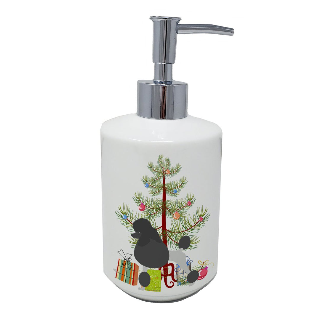 Poodle Merry Christmas Tree Ceramic Soap Dispenser Image 1