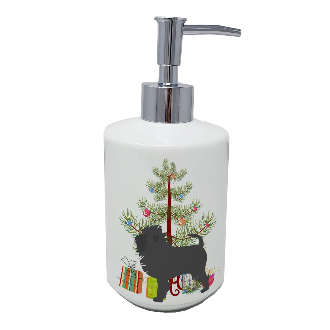 Affenpinscher Merry Christmas Tree Ceramic Soap Dispenser Image 1