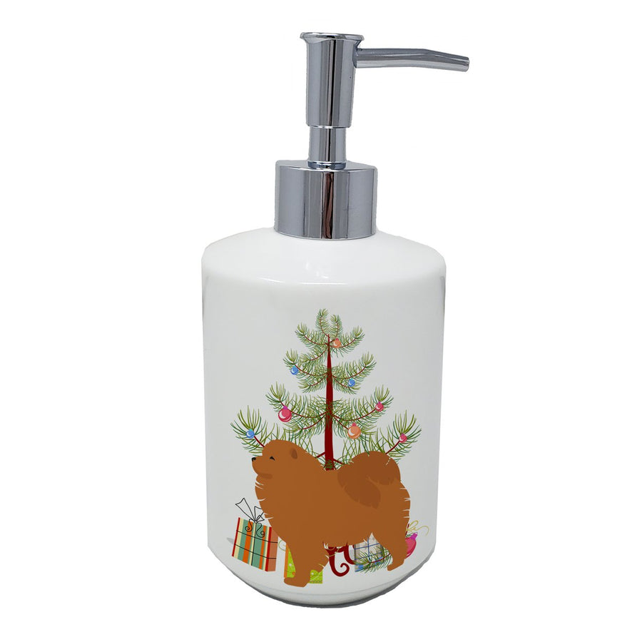 Chow Chow Merry Christmas Tree Ceramic Soap Dispenser Image 1