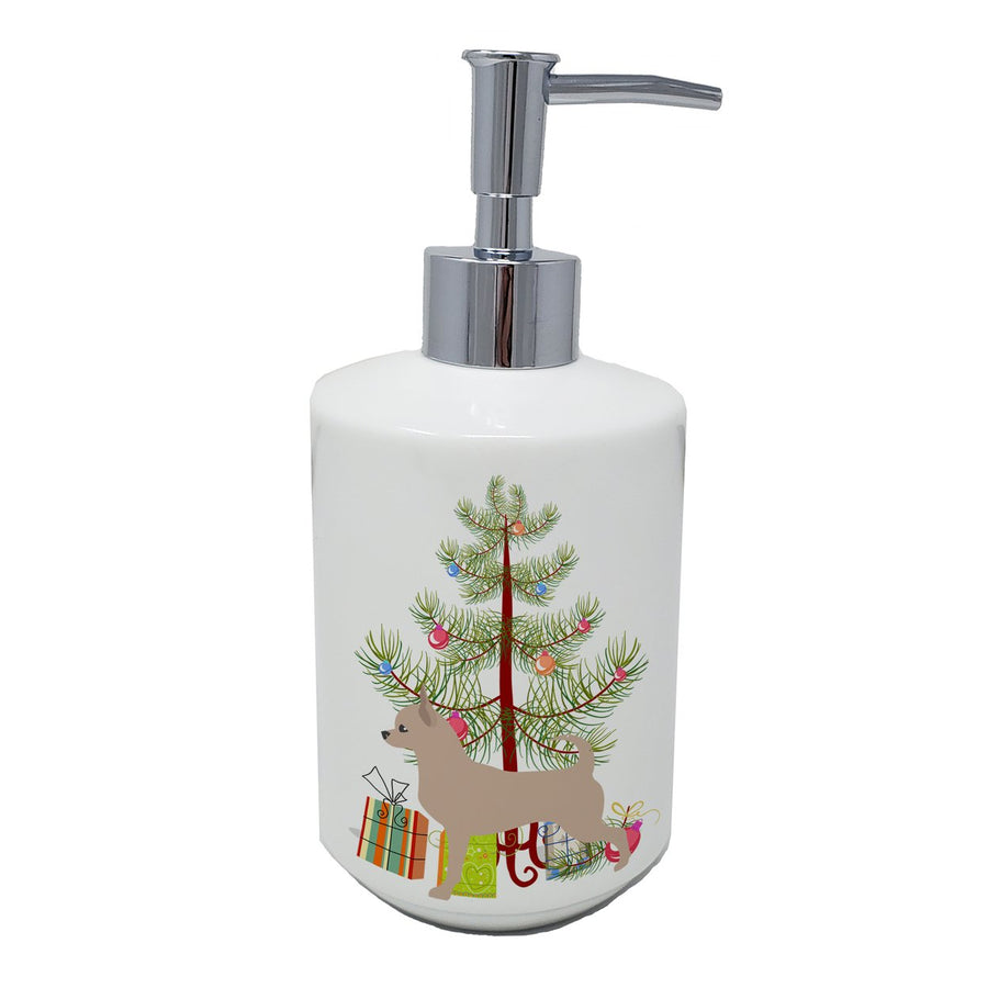 Chihuahua Merry Christmas Tree Ceramic Soap Dispenser Image 1