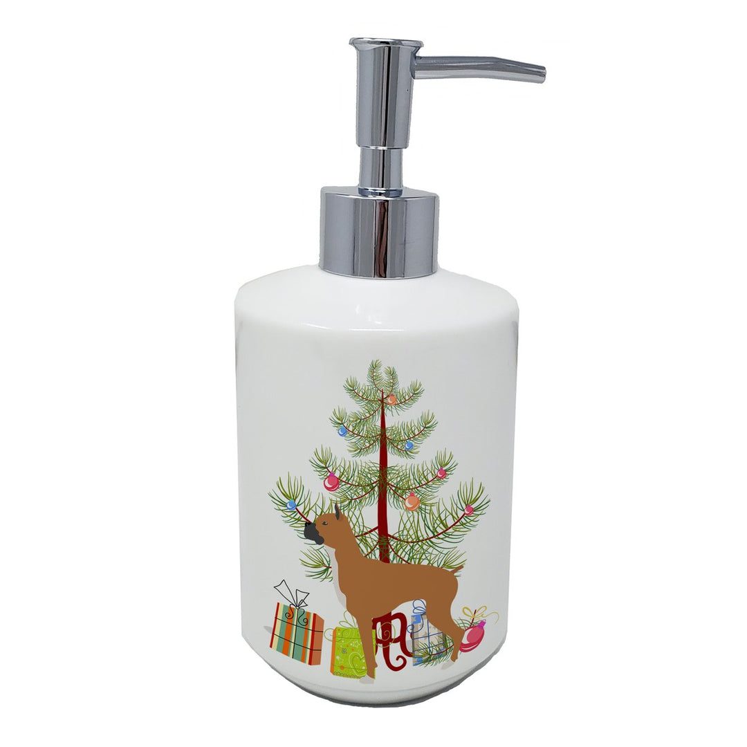 Boxer Merry Christmas Tree Ceramic Soap Dispenser Image 1