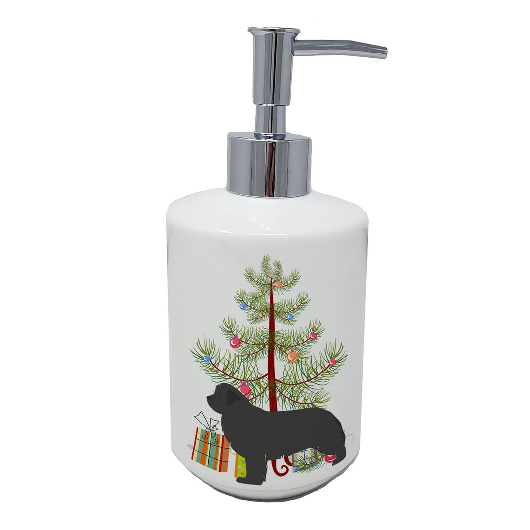 Newfoundland Merry Christmas Tree Ceramic Soap Dispenser Image 1