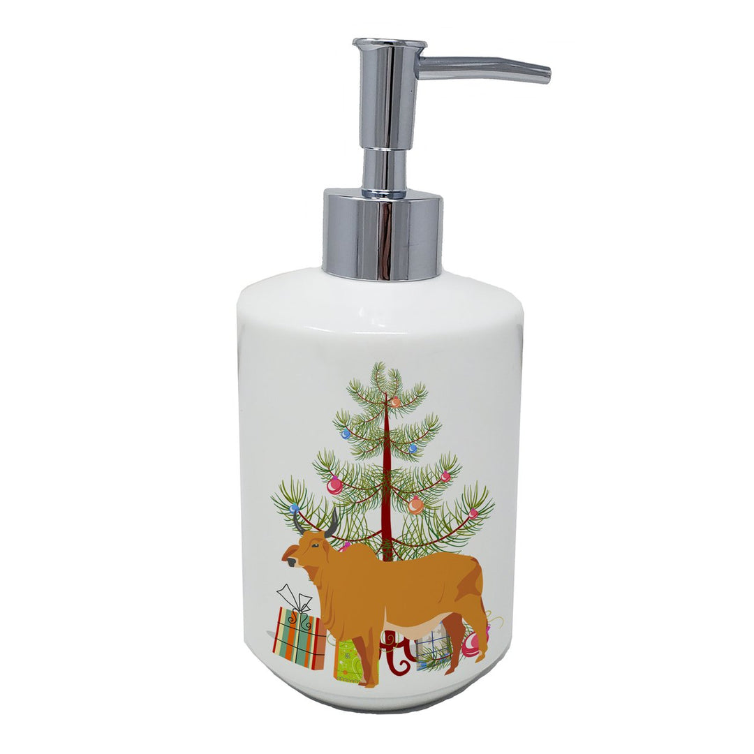 Zebu Indicine Cow Christmas Ceramic Soap Dispenser Image 1