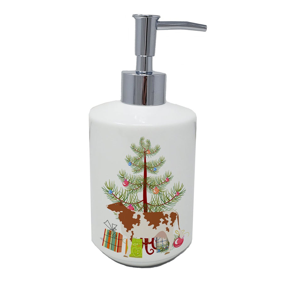 Ayrshire Cow Christmas Ceramic Soap Dispenser Image 1