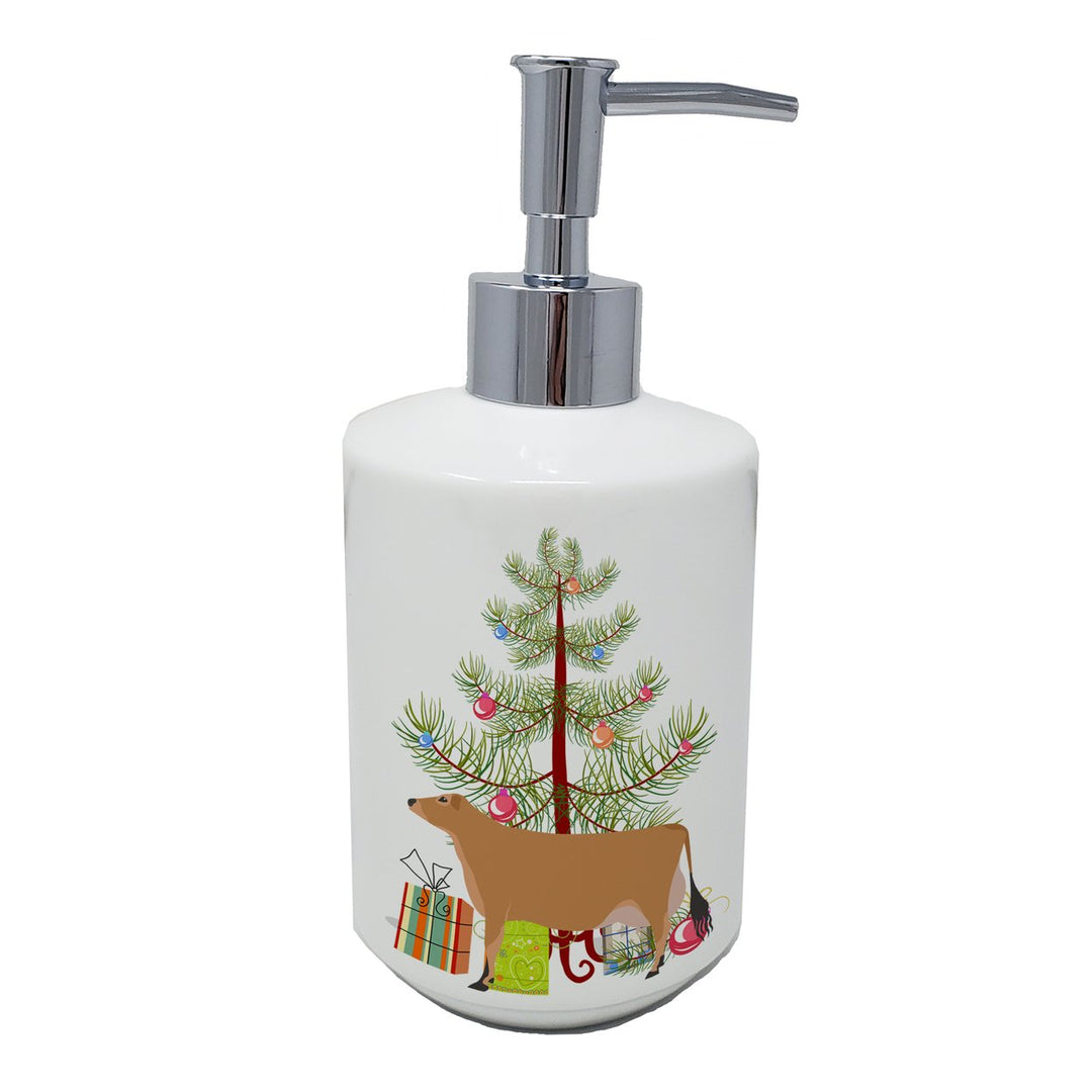 Jersey Cow Christmas Ceramic Soap Dispenser Image 1