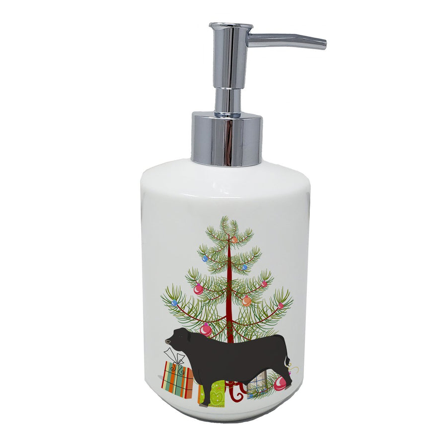 Black Angus Cow Christmas Ceramic Soap Dispenser Image 1