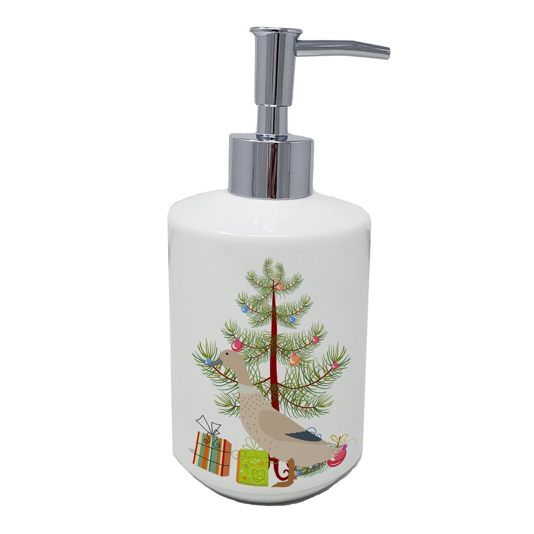 West Harlequin Duck Christmas Ceramic Soap Dispenser Image 1