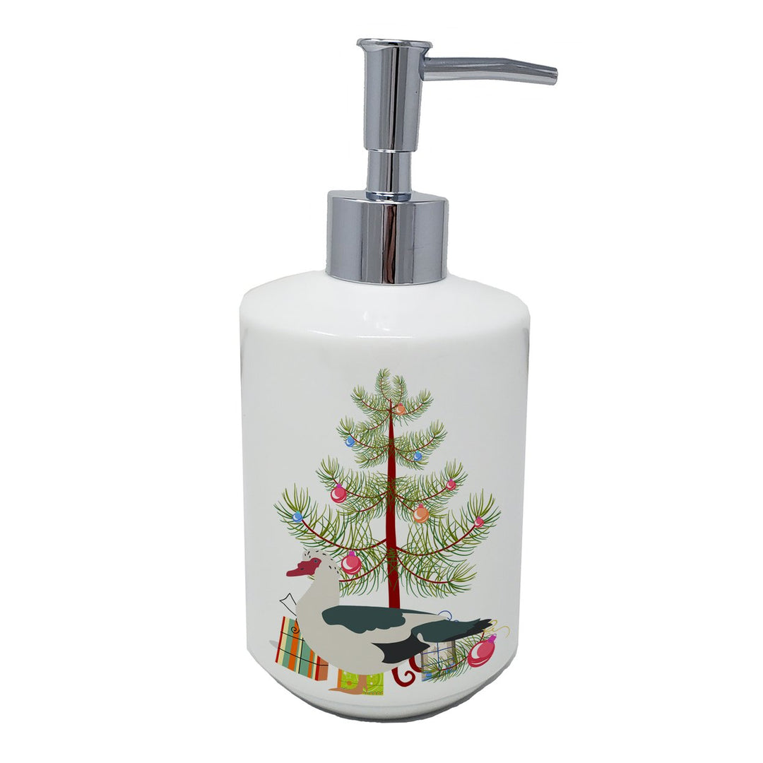 Muscovy Duck Christmas Ceramic Soap Dispenser Image 1