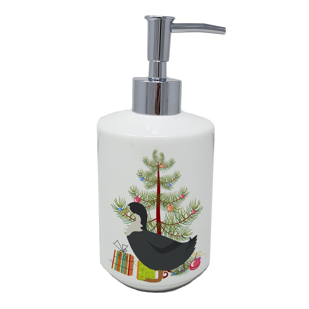 Blue Swedish Duck Christmas Ceramic Soap Dispenser Image 1