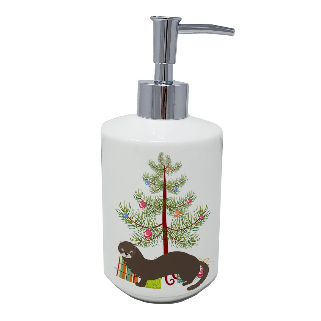 Russian or European Mink Christmas Ceramic Soap Dispenser Image 1