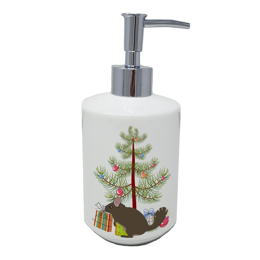 Chinchilla Christmas Ceramic Soap Dispenser Image 1