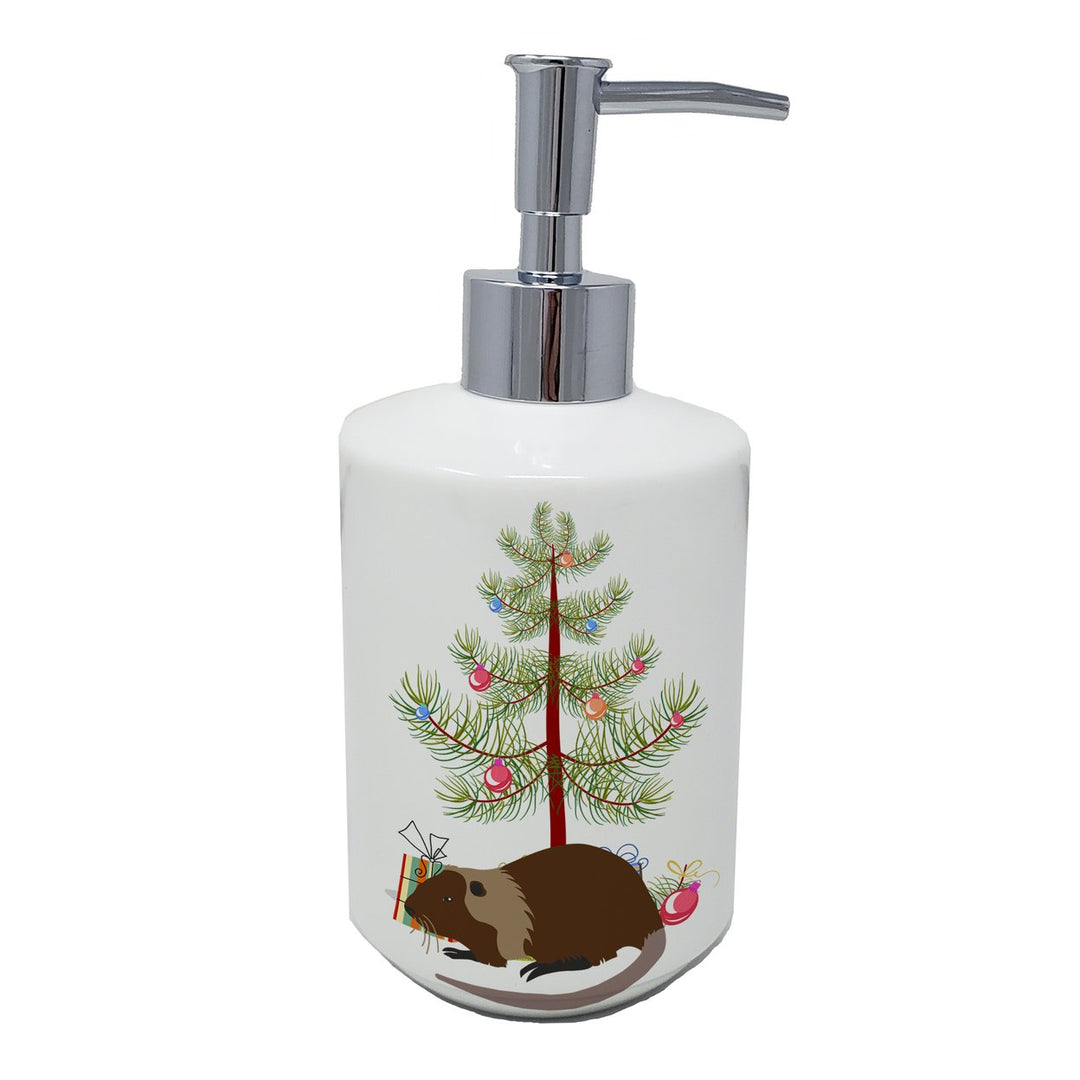 Coypu Nutria River Rat Christmas Ceramic Soap Dispenser Image 1