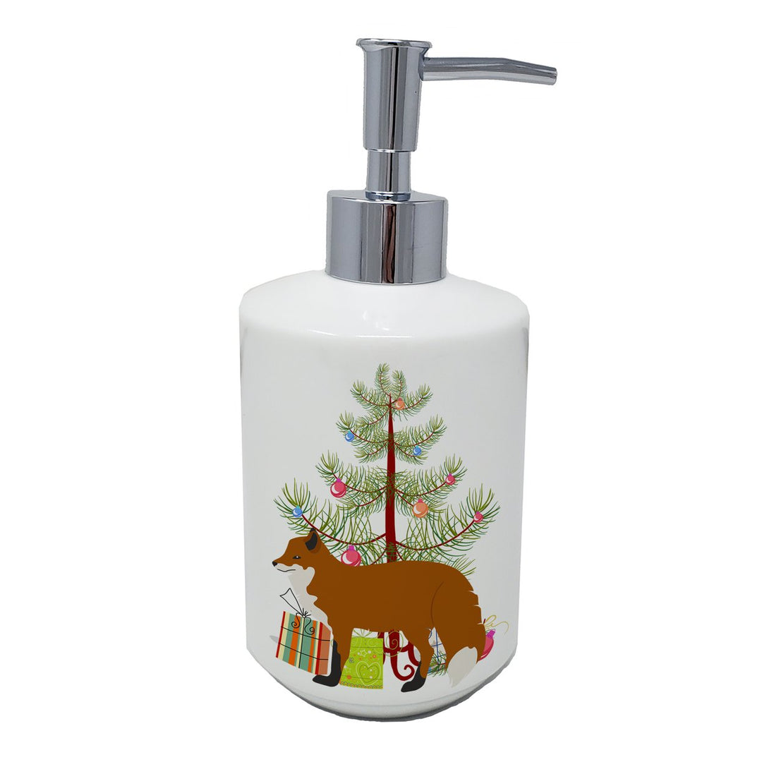 Red Fox Christmas Ceramic Soap Dispenser Image 1