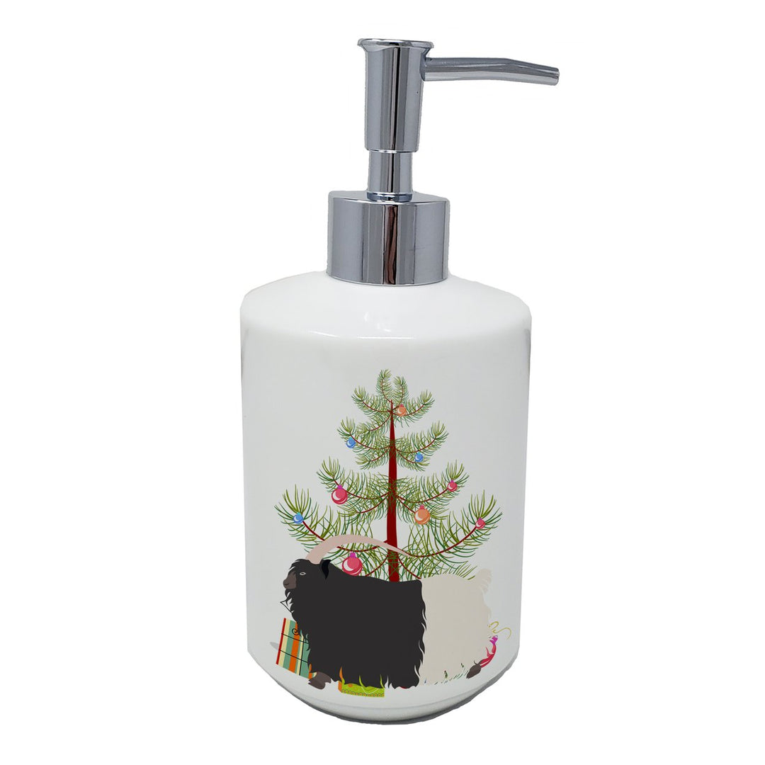 Welsh Black-Necked Goat Christmas Ceramic Soap Dispenser Image 1