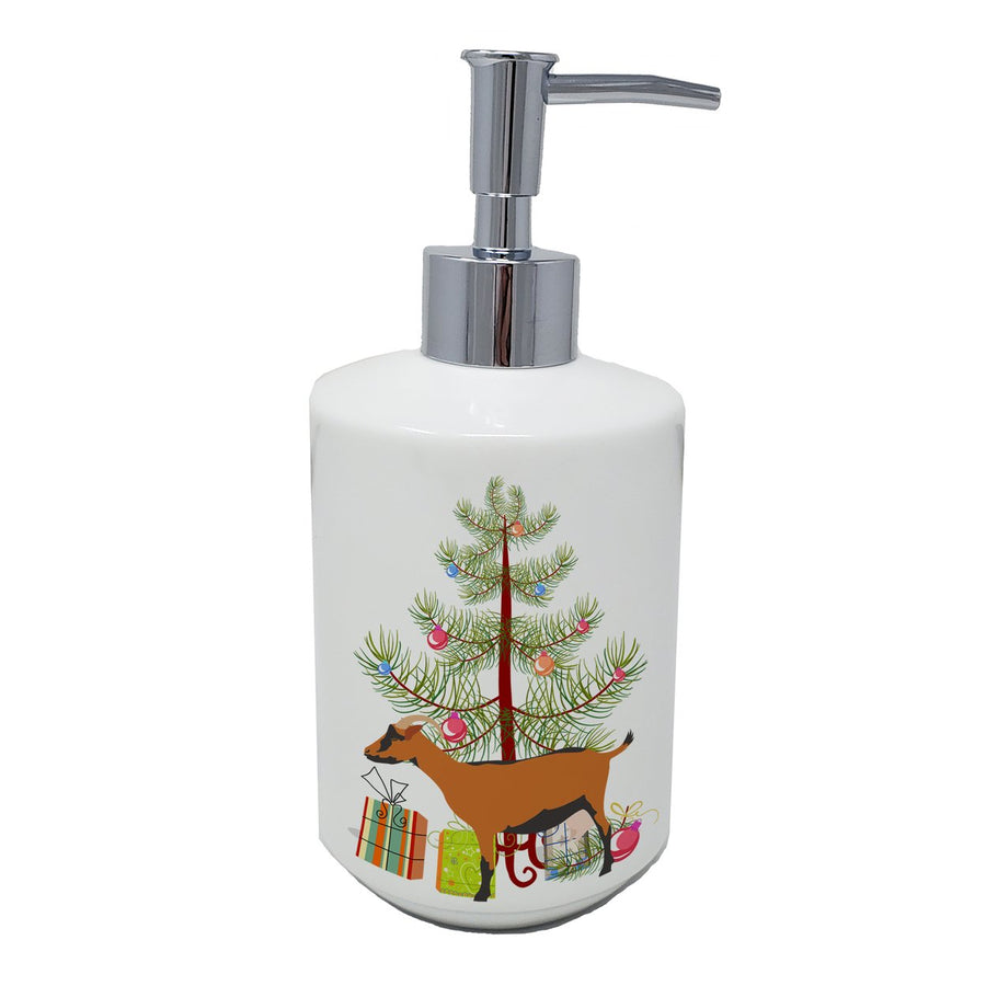 Oberhasli Goat Christmas Ceramic Soap Dispenser Image 1