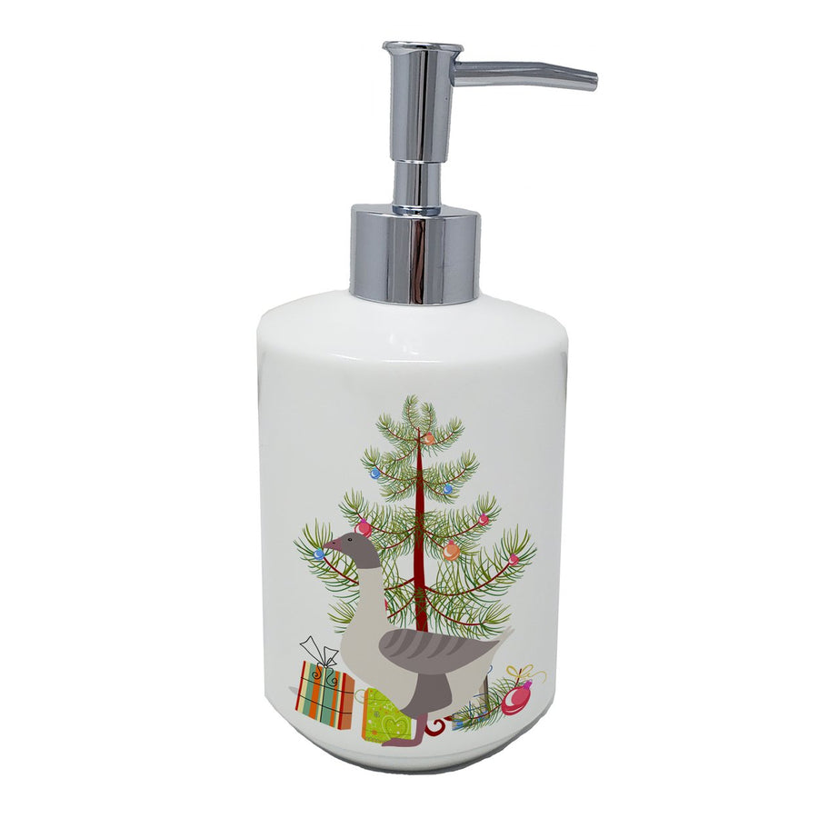 Buff Grey Back Goose Christmas Ceramic Soap Dispenser Image 1