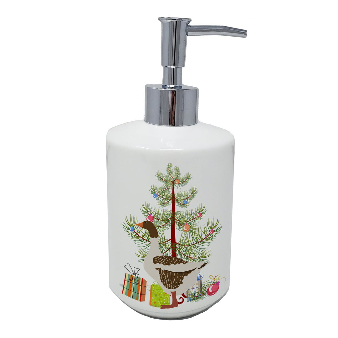 Pomeranian Rogener Goose Christmas Ceramic Soap Dispenser Image 1