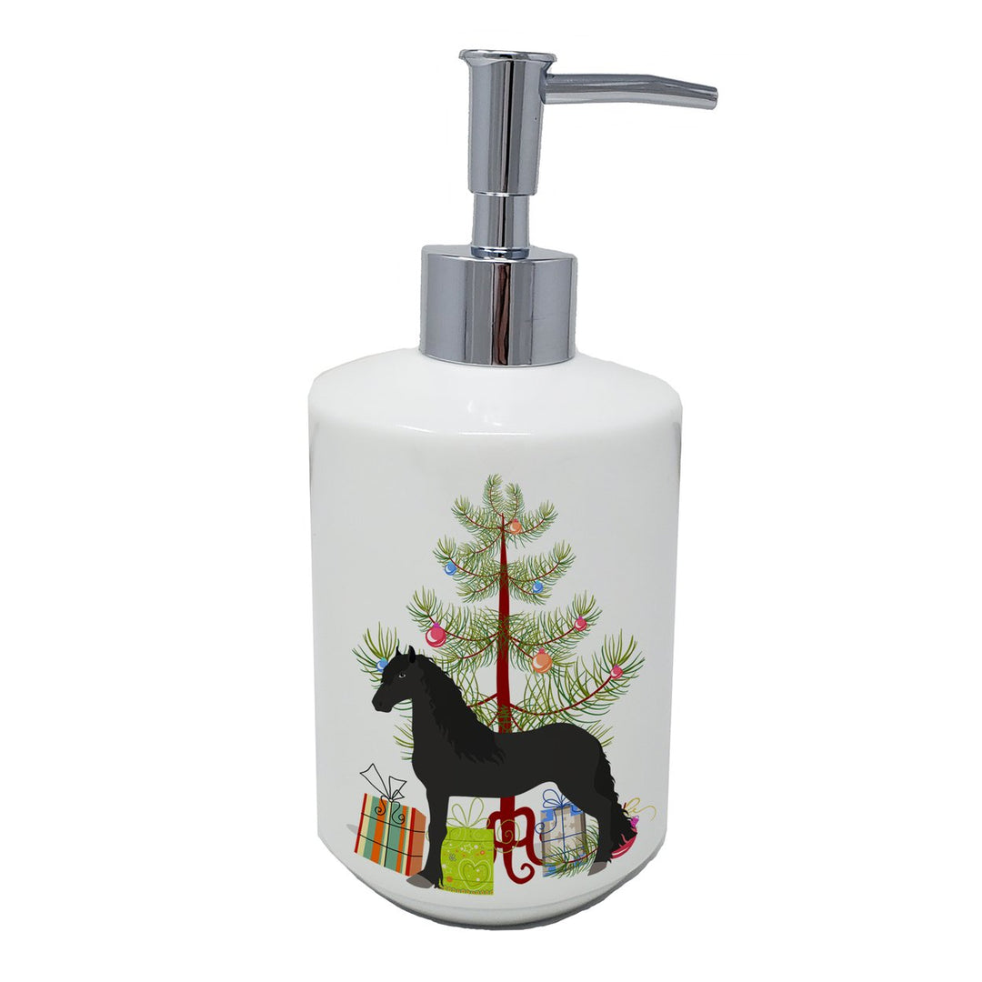 Friesian Horse Christmas Ceramic Soap Dispenser Image 1