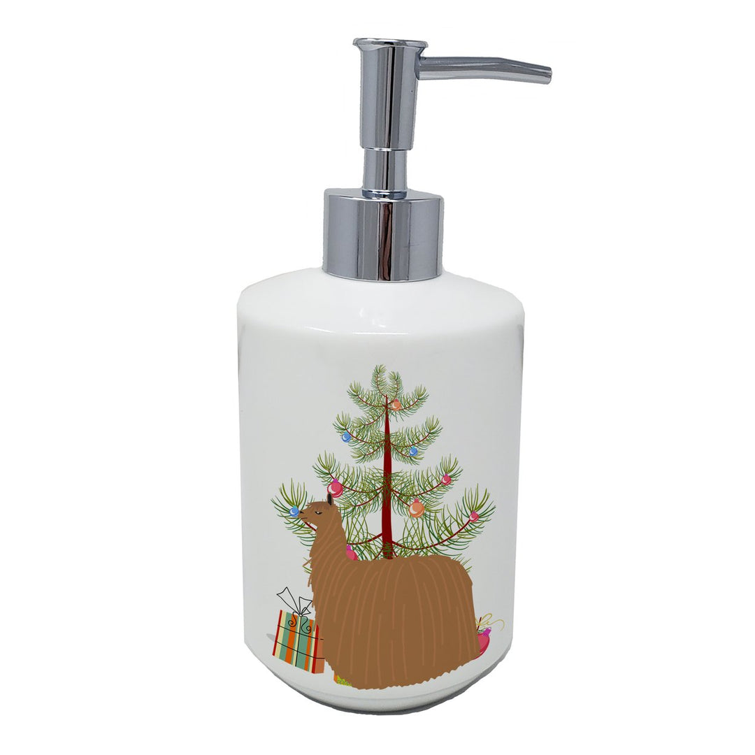 Alpaca Suri Christmas Ceramic Soap Dispenser Image 1