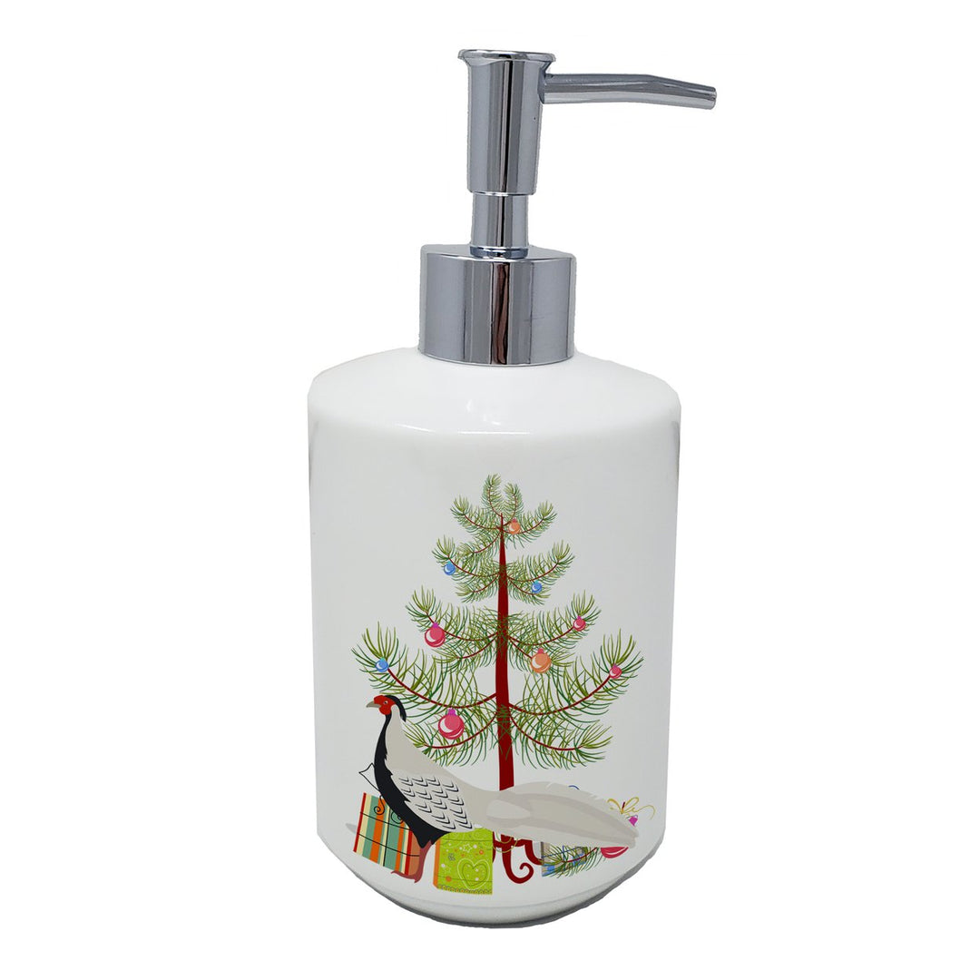 Silver Pheasant Christmas Ceramic Soap Dispenser Image 1