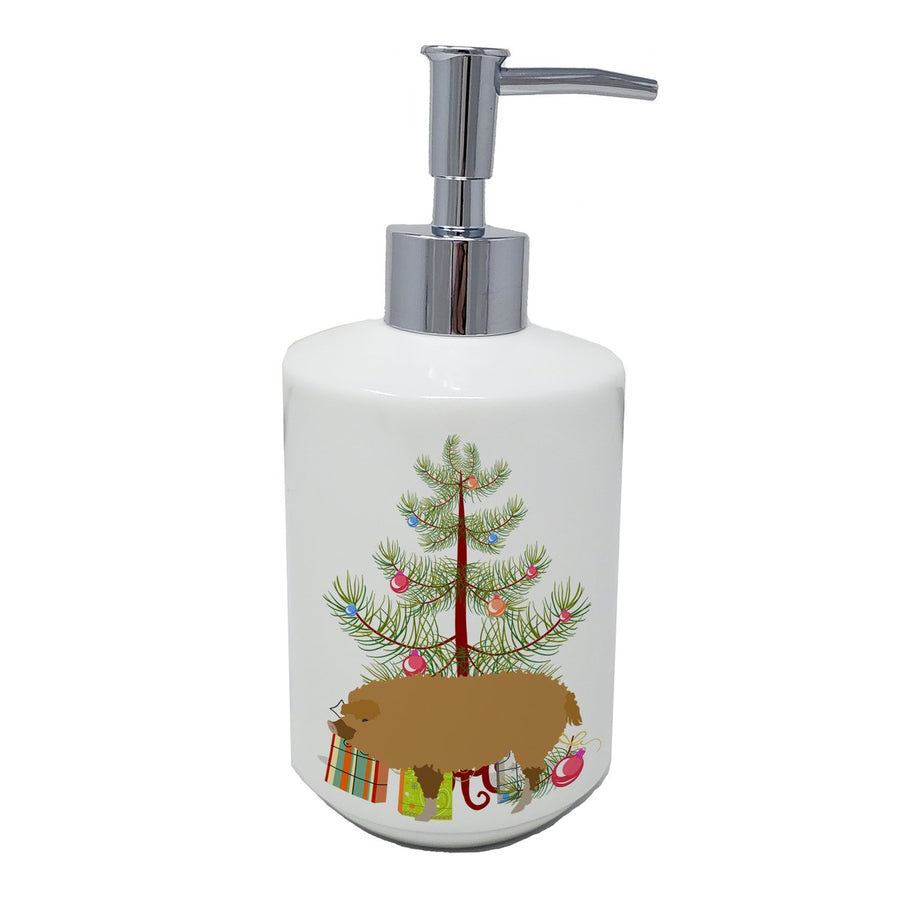 Hungarian Mangalica Pig Christmas Ceramic Soap Dispenser Image 1