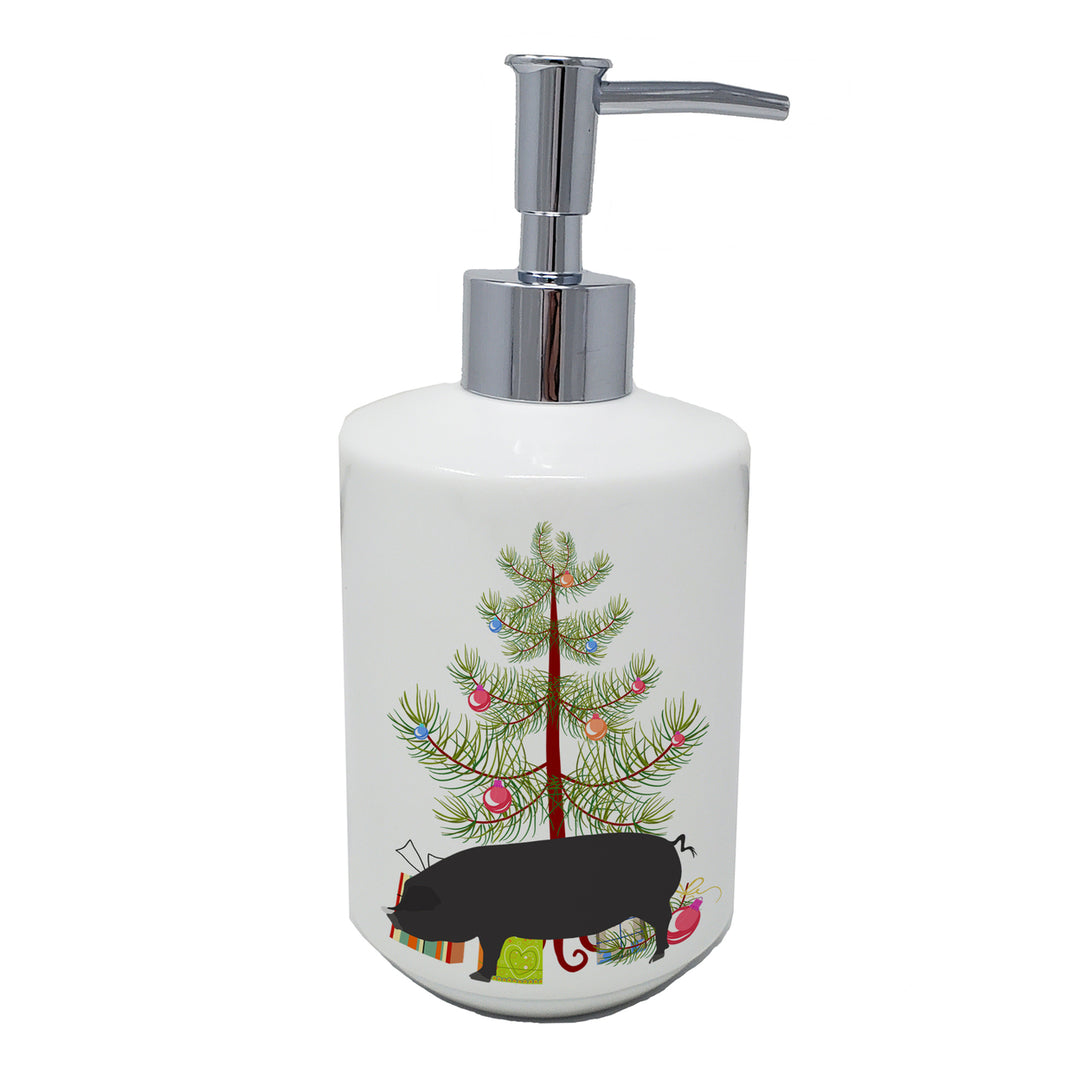 Devon Large Black Pig Christmas Ceramic Soap Dispenser Image 1