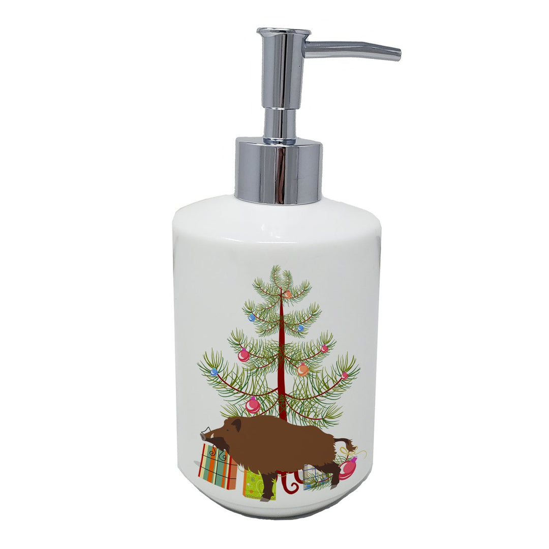 Wild Boar Pig Christmas Ceramic Soap Dispenser Image 1