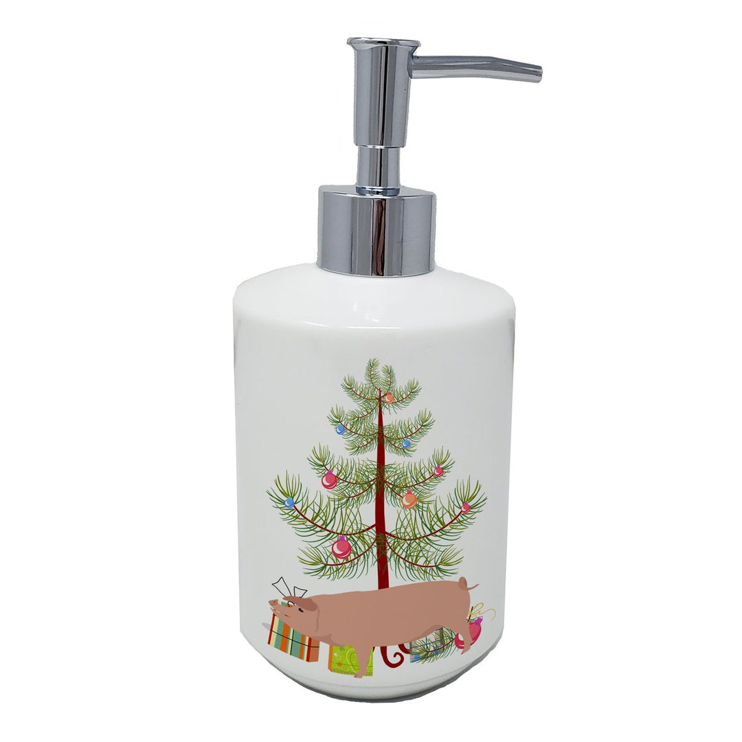 American Landrace Pig Christmas Ceramic Soap Dispenser Image 1