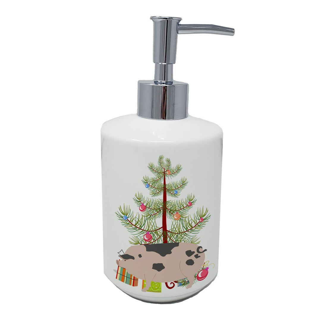 Gloucester Old Spot Pig Christmas Ceramic Soap Dispenser Image 1