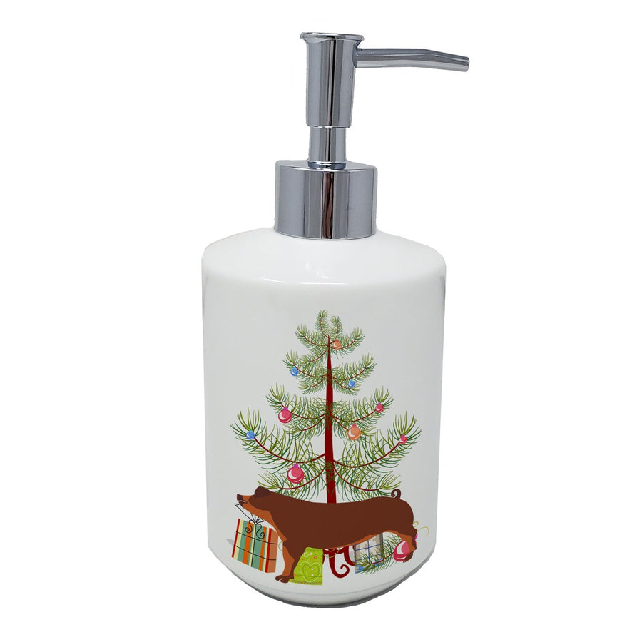 Duroc Pig Christmas Ceramic Soap Dispenser Image 1