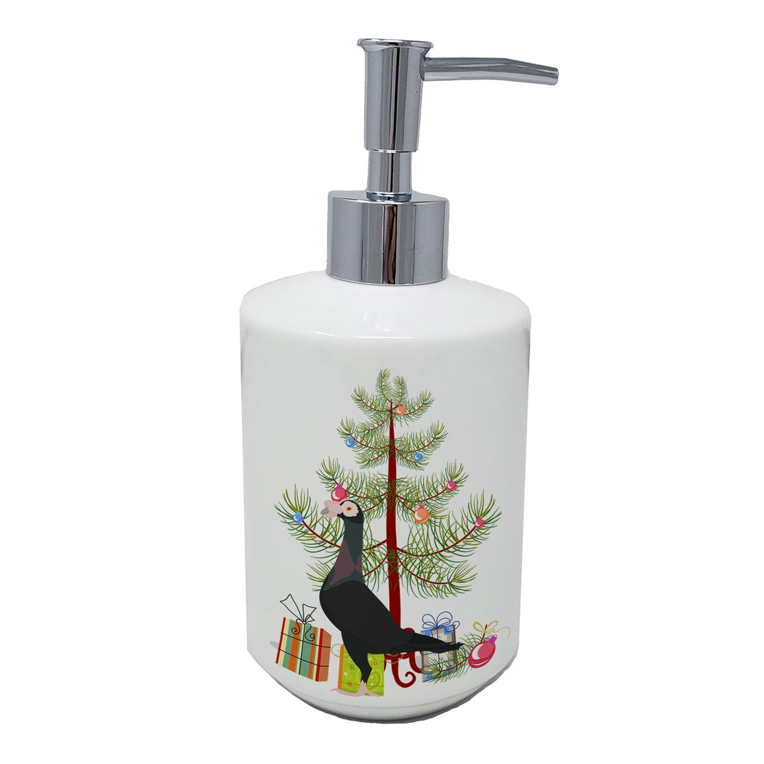 English Carrier Pigeon Christmas Ceramic Soap Dispenser Image 1