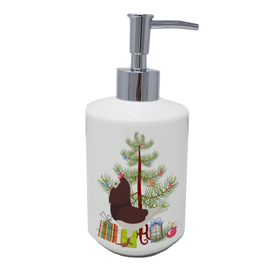 Capuchin Red Pigeon Christmas Ceramic Soap Dispenser Image 1