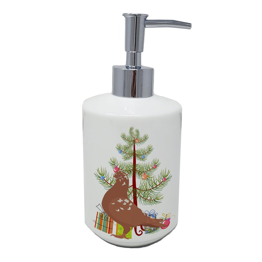 African Owl Pigeon Christmas Ceramic Soap Dispenser Image 1