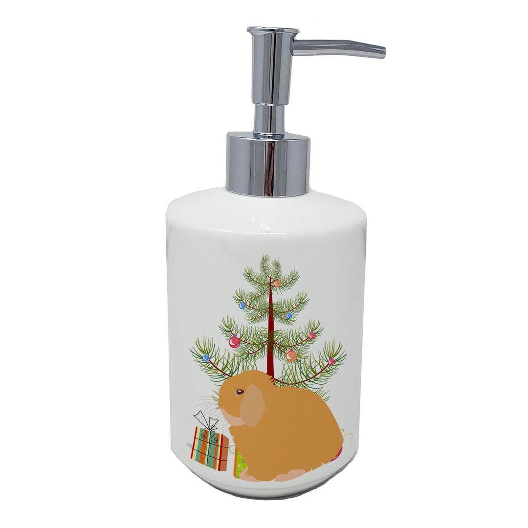 Holland Lop Rabbit Christmas Ceramic Soap Dispenser Image 1