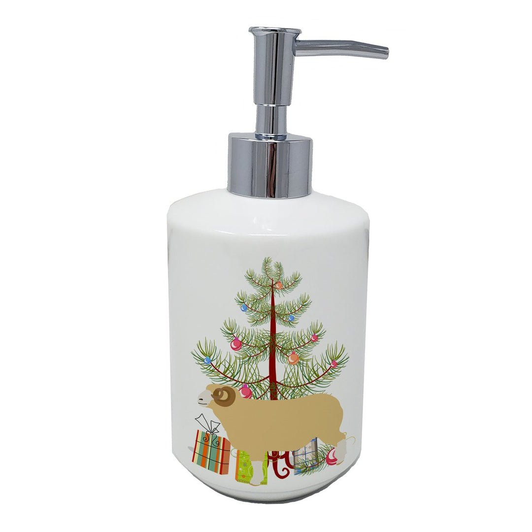 Horned Dorset Sheep Christmas Ceramic Soap Dispenser Image 1