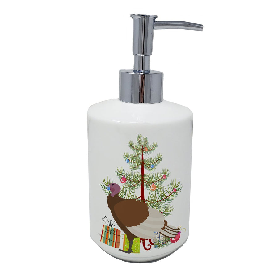 Bourbon Red Turkey Hen Christmas Ceramic Soap Dispenser Image 1