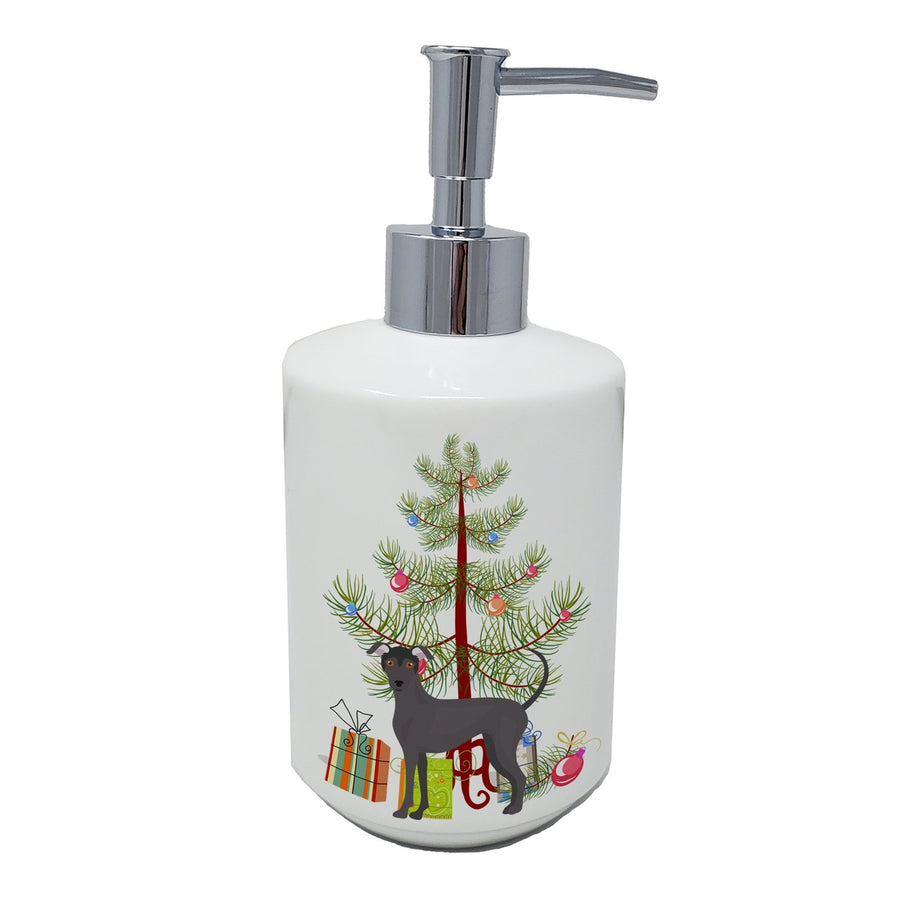 Argentine Pila Dog Christmas Tree Ceramic Soap Dispenser Image 1