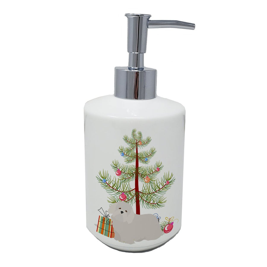 Coton de Tulear Christmas Tree Ceramic Soap Dispenser Image 1