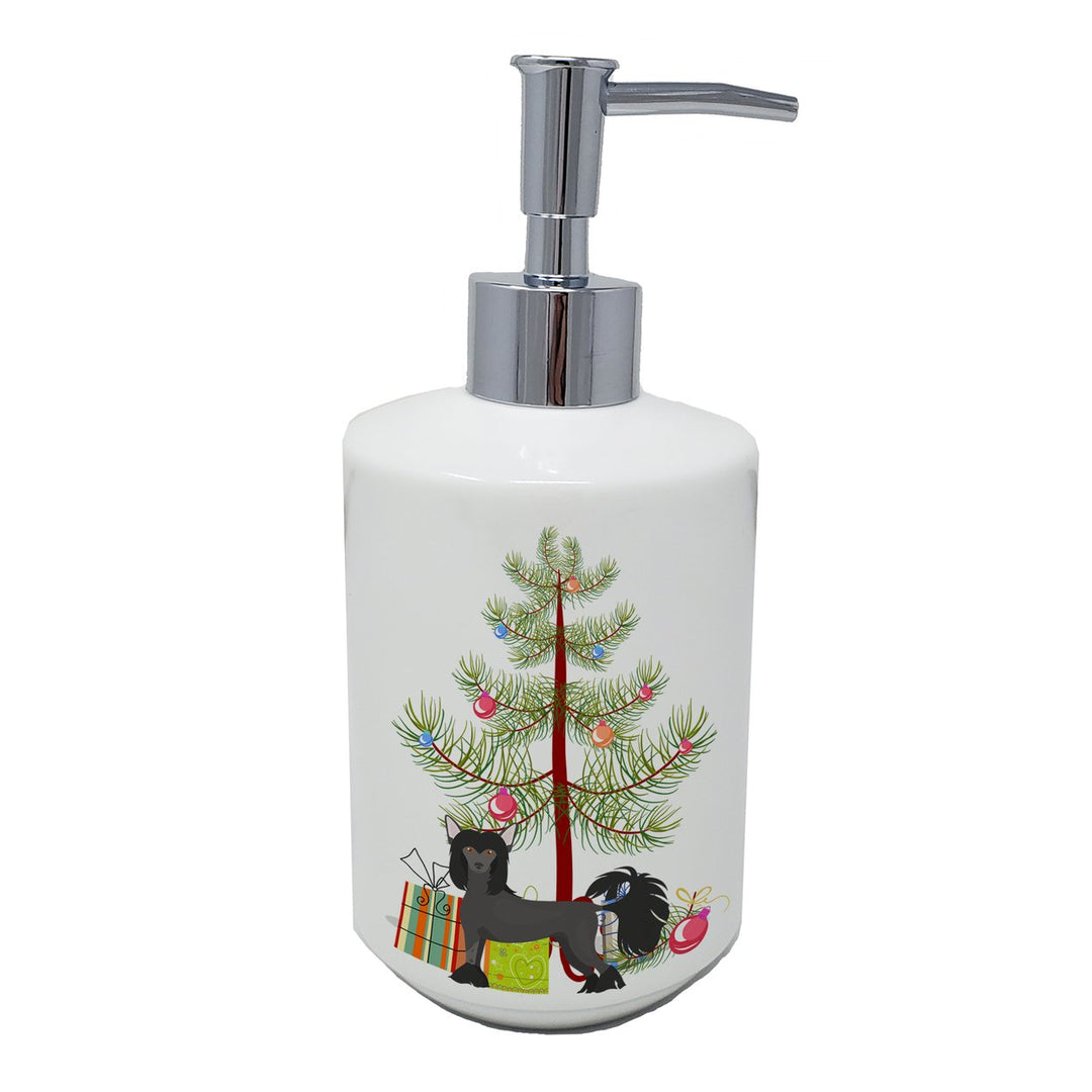 Chinese Crested Christmas Tree Ceramic Soap Dispenser Image 1