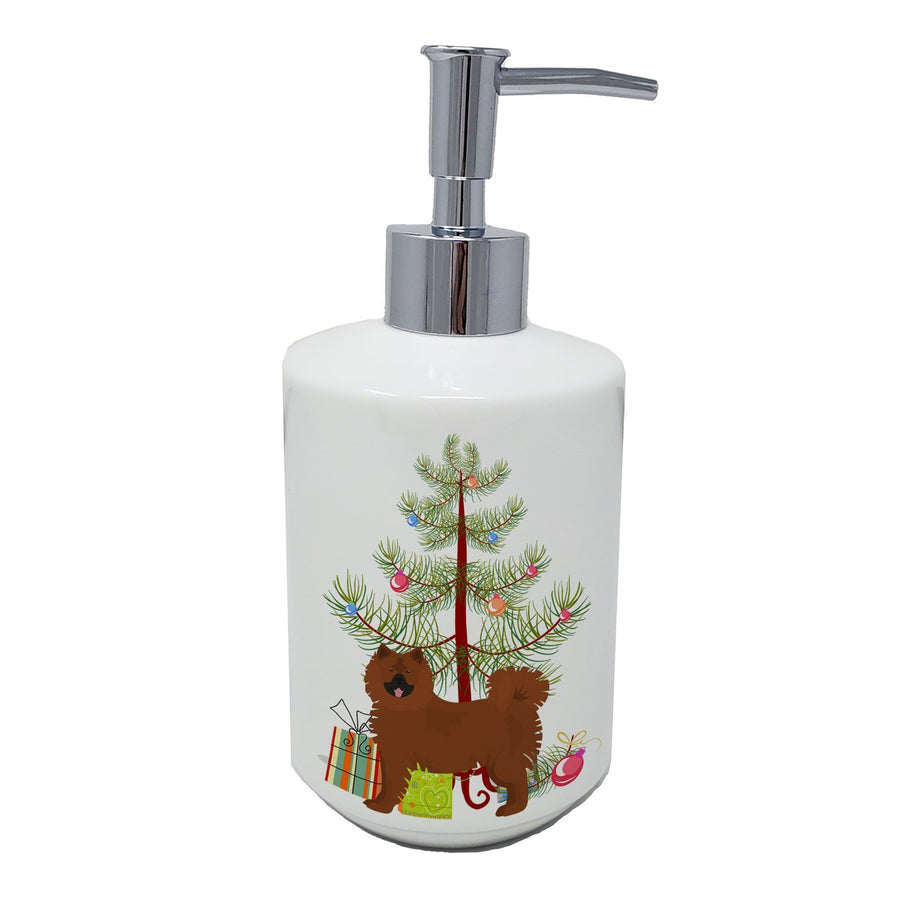 Eurasier or Eurasian dog Christmas Tree Ceramic Soap Dispenser Image 1