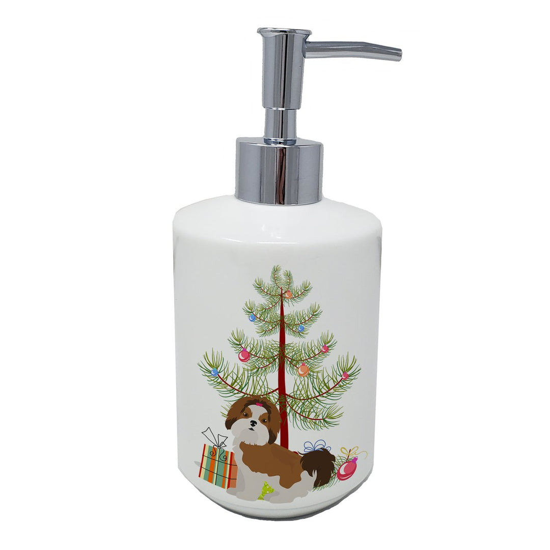 Imperial Shih Tzu Christmas Tree Ceramic Soap Dispenser Image 1